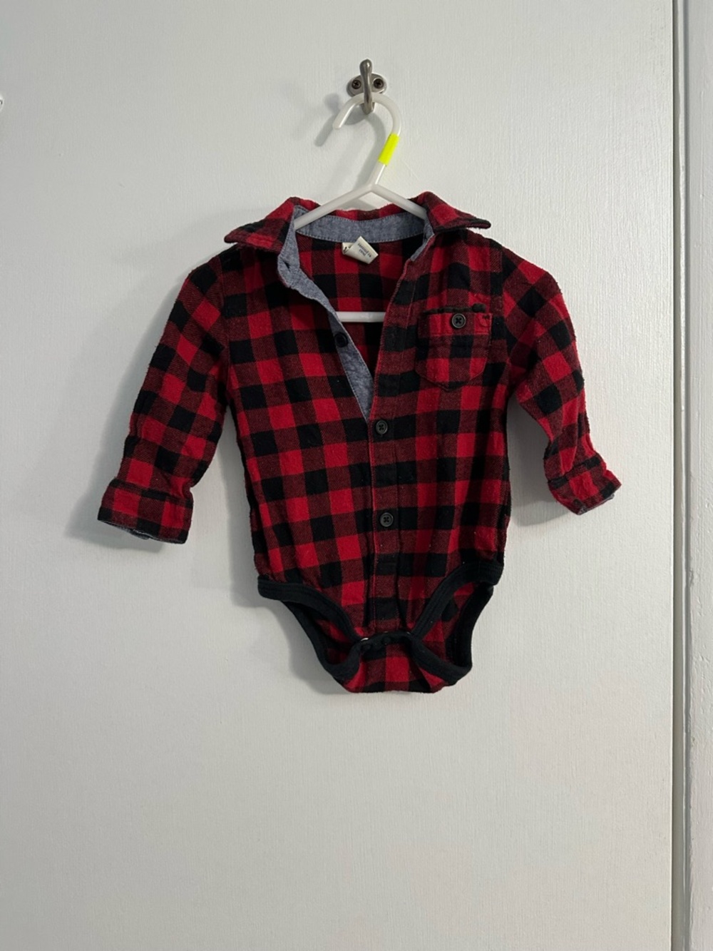 Cherokee Red and Black Buffalo Plaid Baby Bodysuit